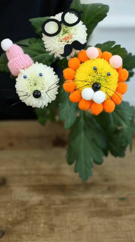 我们小时候怎么没有这个花艺乒乓菊手工分享