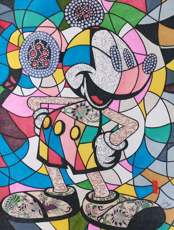 圆珠笔画《米奇mickey mouse》