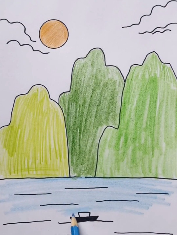 风景画原来这么简单,有手就能画!