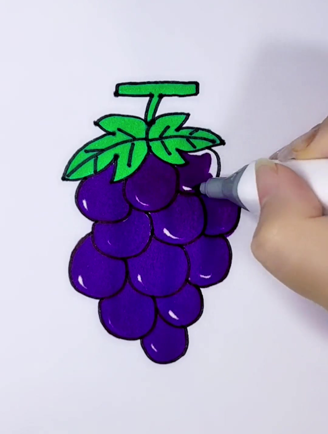 你们喜欢怎样吃葡萄?儿童简笔画教程-度小视