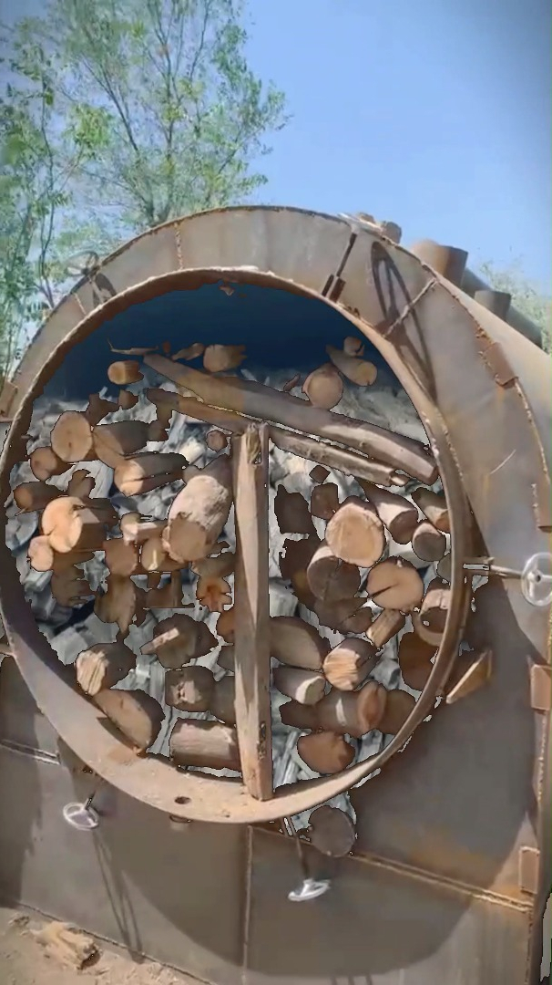 1200型原木炭化炉是什么样子,一起看看吧