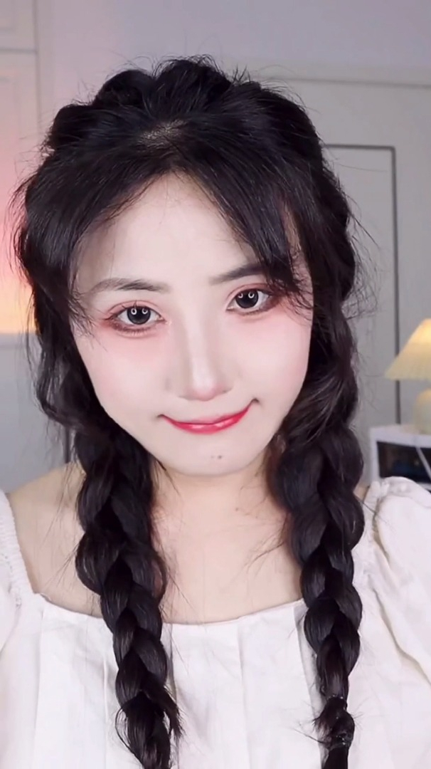 高颅顶双马尾麻花辫编发教程手残党30秒学会