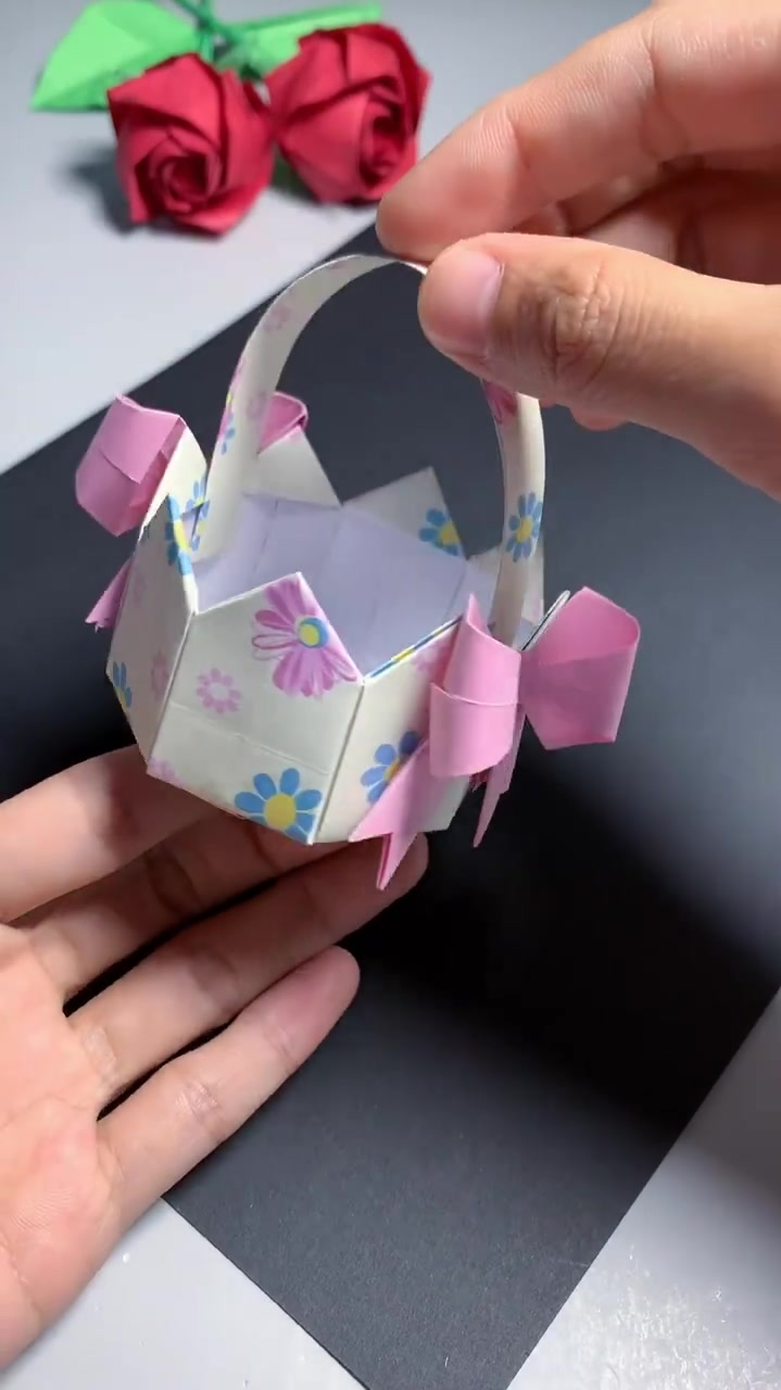 折纸花篮好好看而且很简单