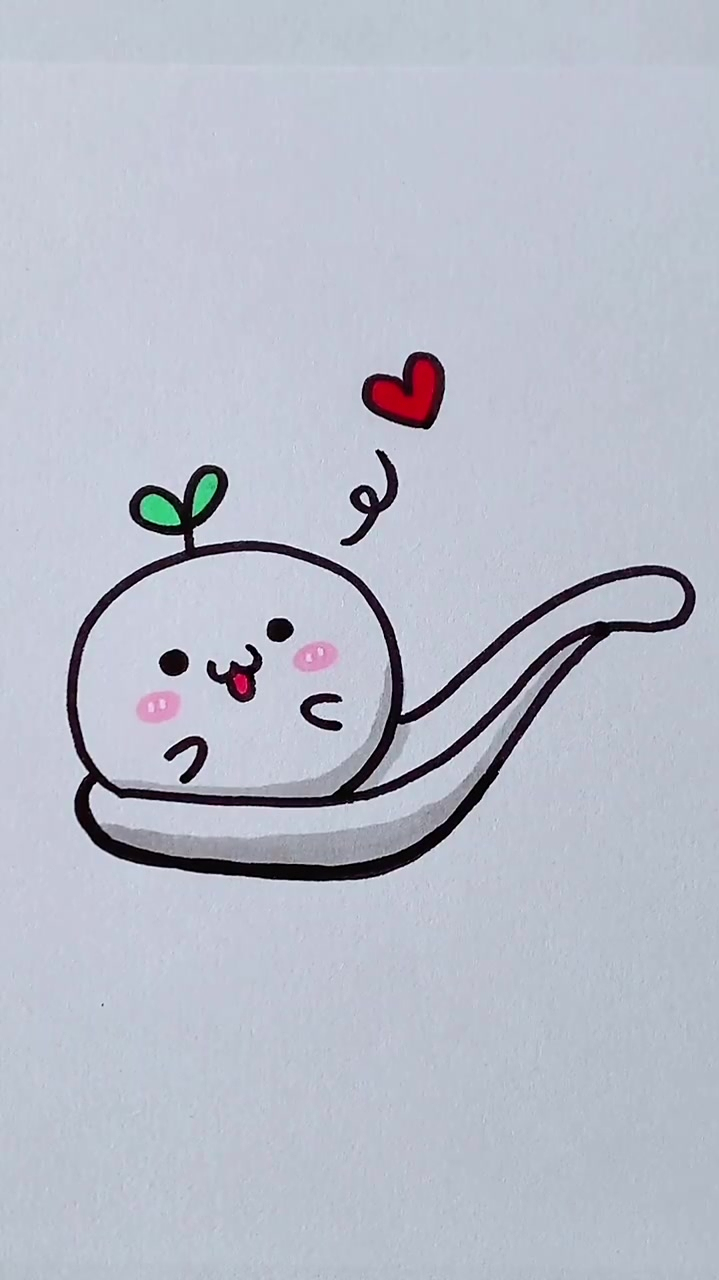 长草团子版的汤圆简笔画