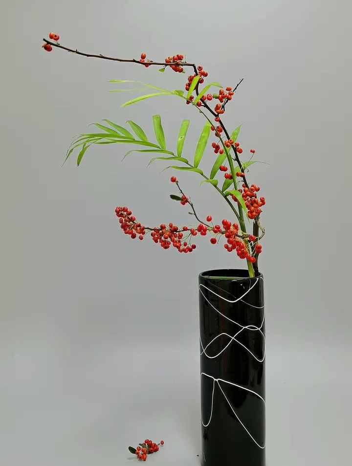 红豆豆 插花艺术