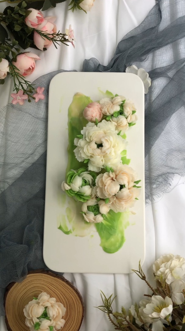 韩式裱花摆盘技巧演示1