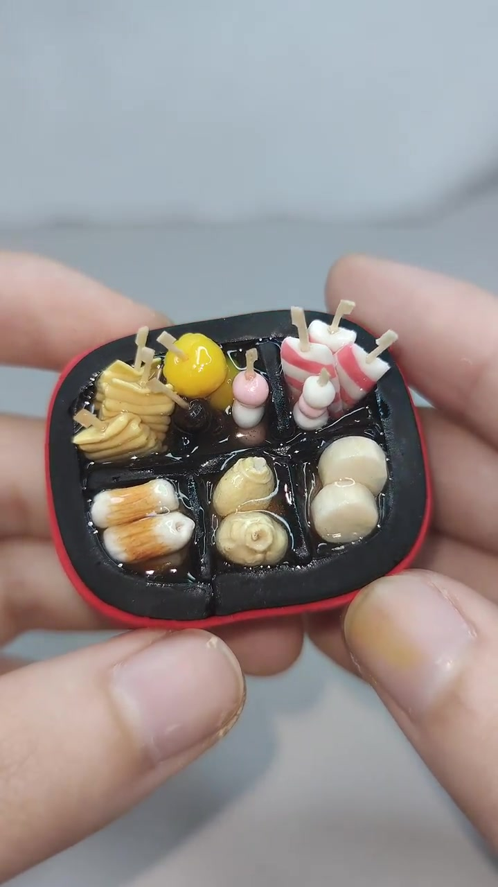 粘土迷你关东煮微缩食玩diy手工粘土教程