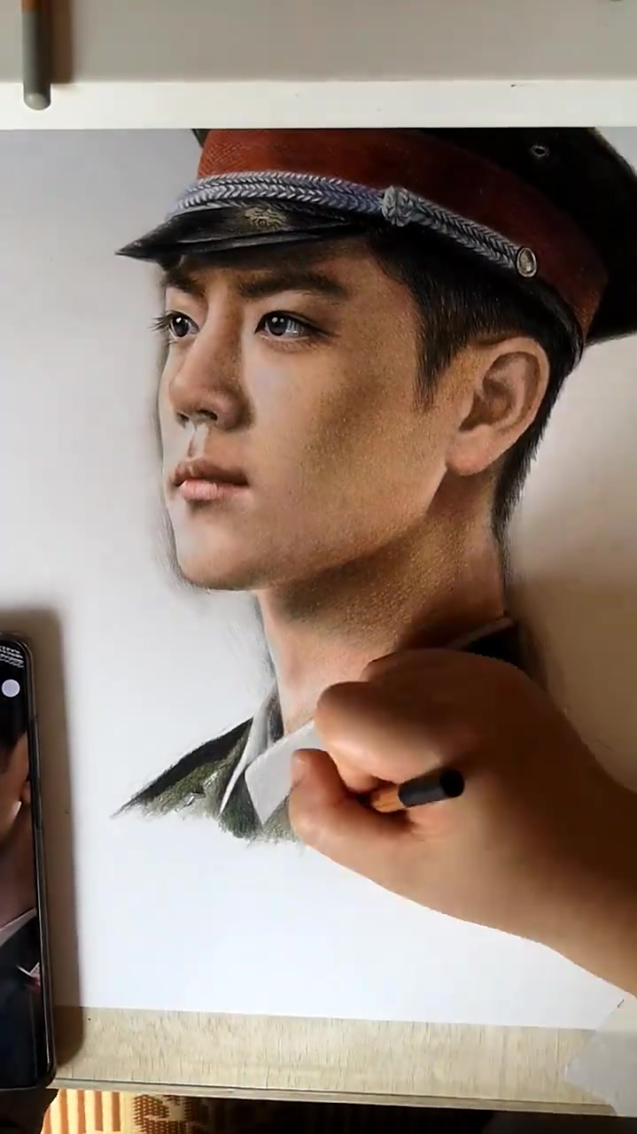 衣服绘画过程,彩铅肖战更新完毕