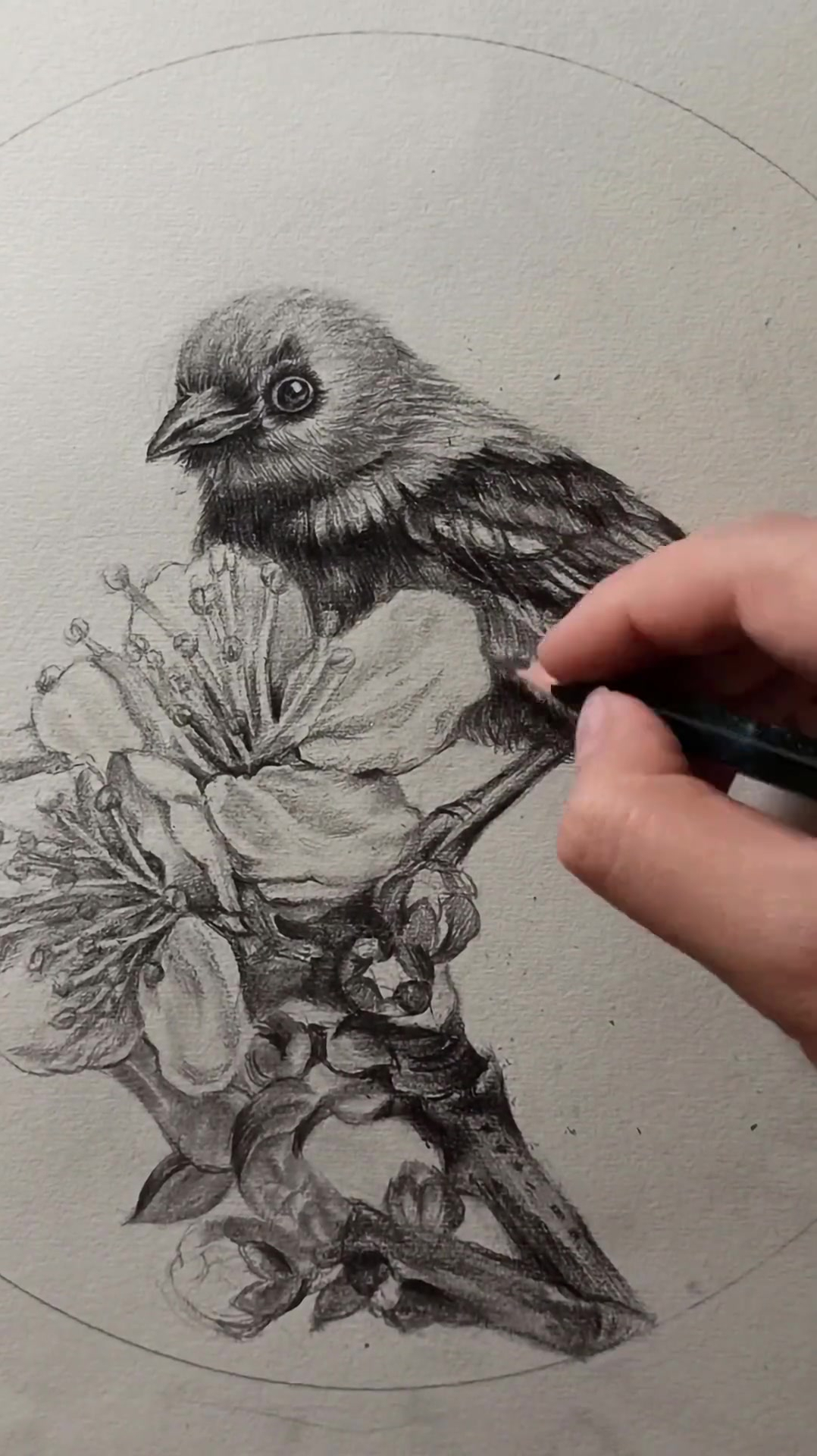 素描花鸟图一起学画画素描教程