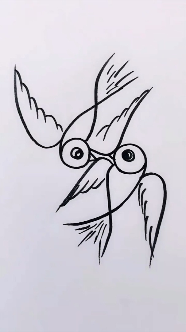 用数字6和9,简单画出小燕子