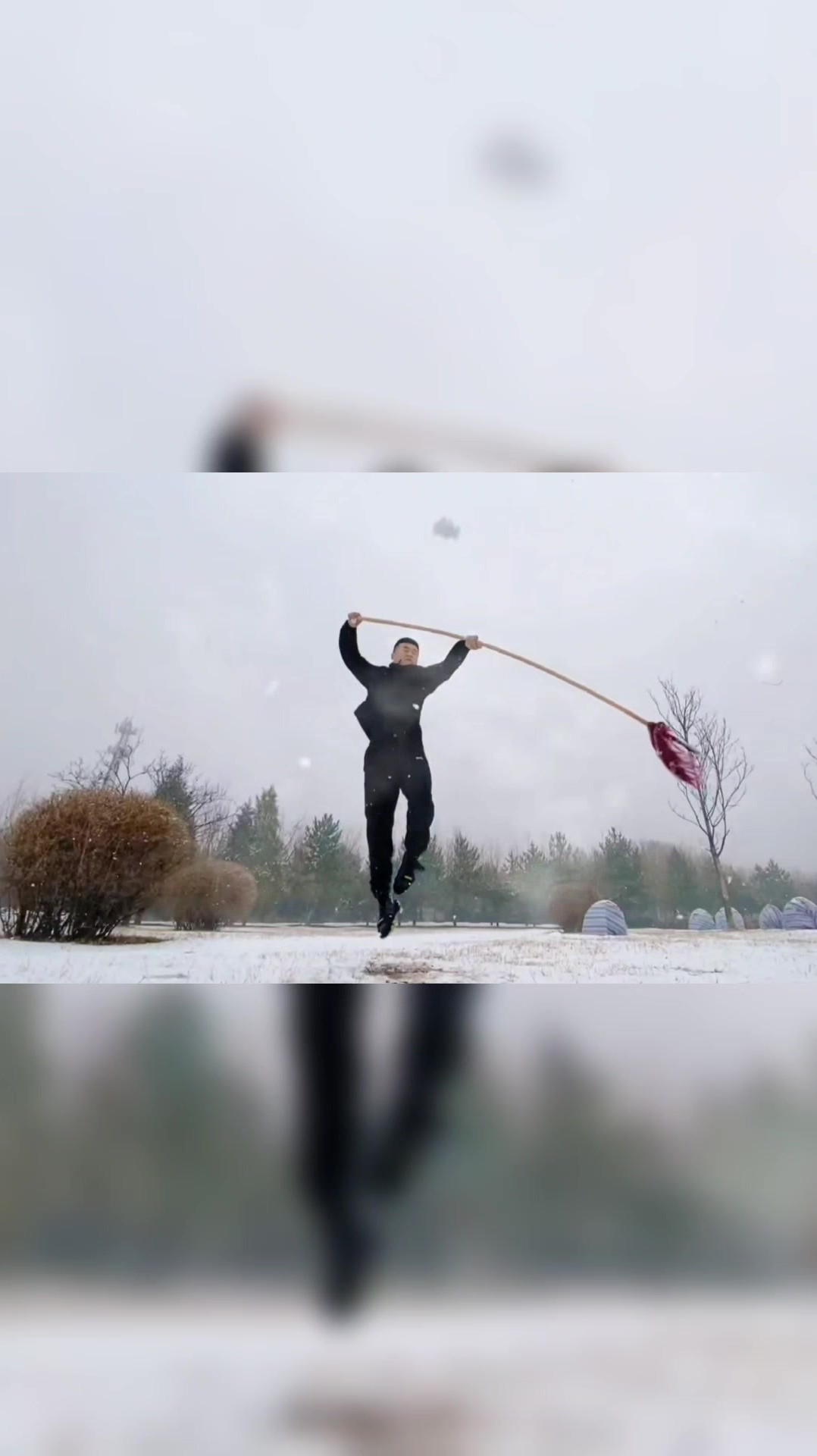 横刀立马,雪中舞枪