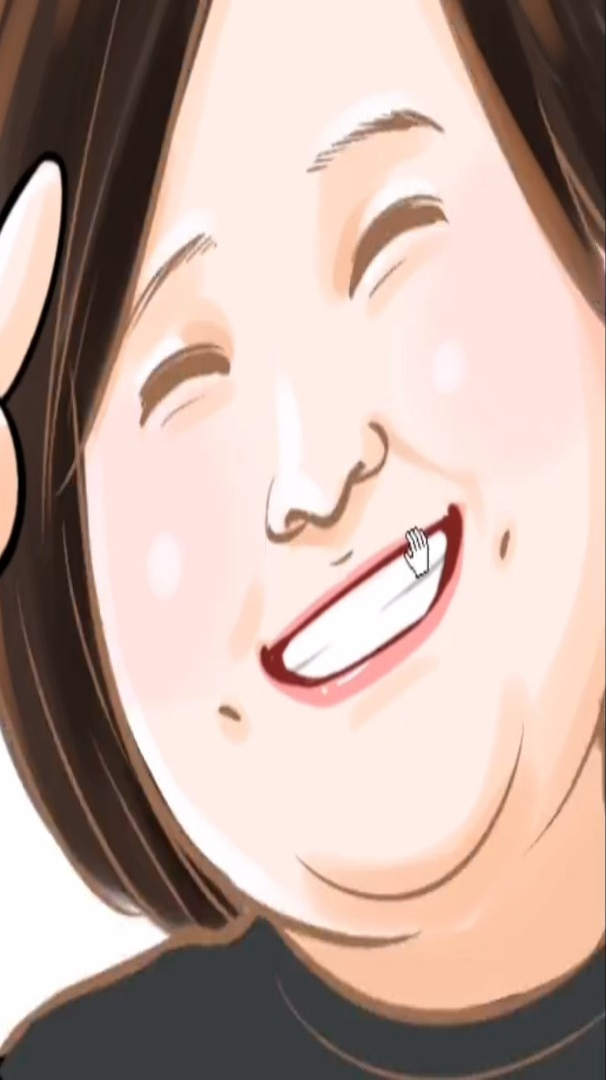 贾玲抽象画人物画像过程