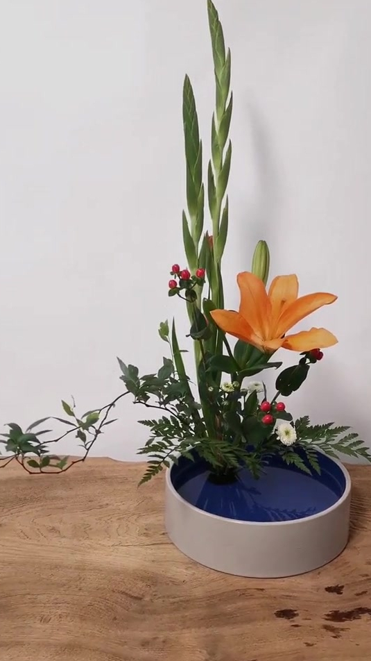 中式盘花,插花教学,创意插花,享受美好生活