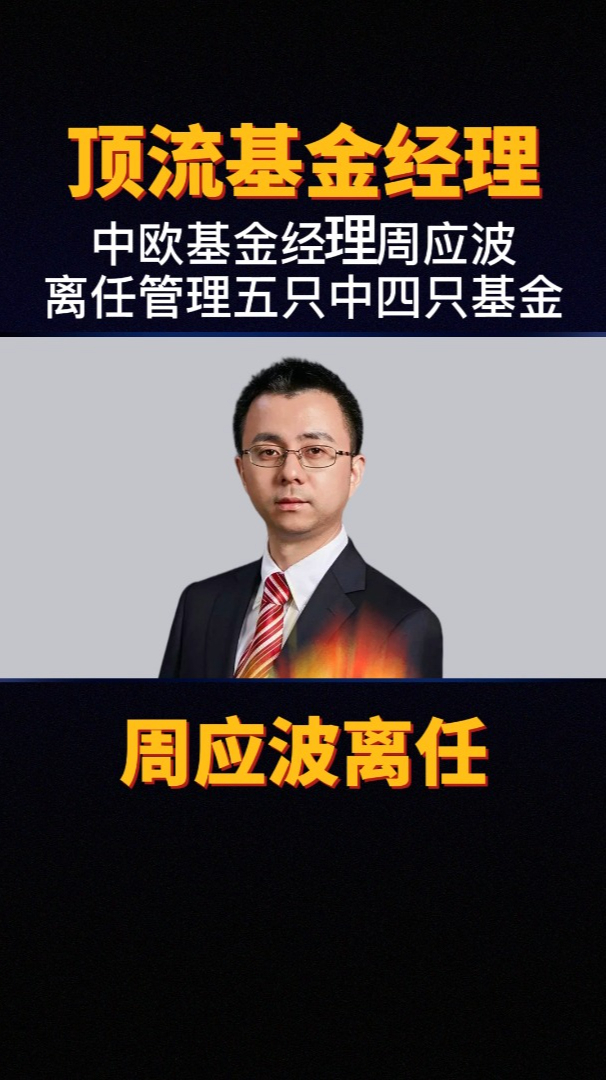 中欧基金经理周应波离任管理五只中四只基金