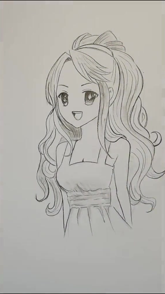 今天教你画卷发女孩