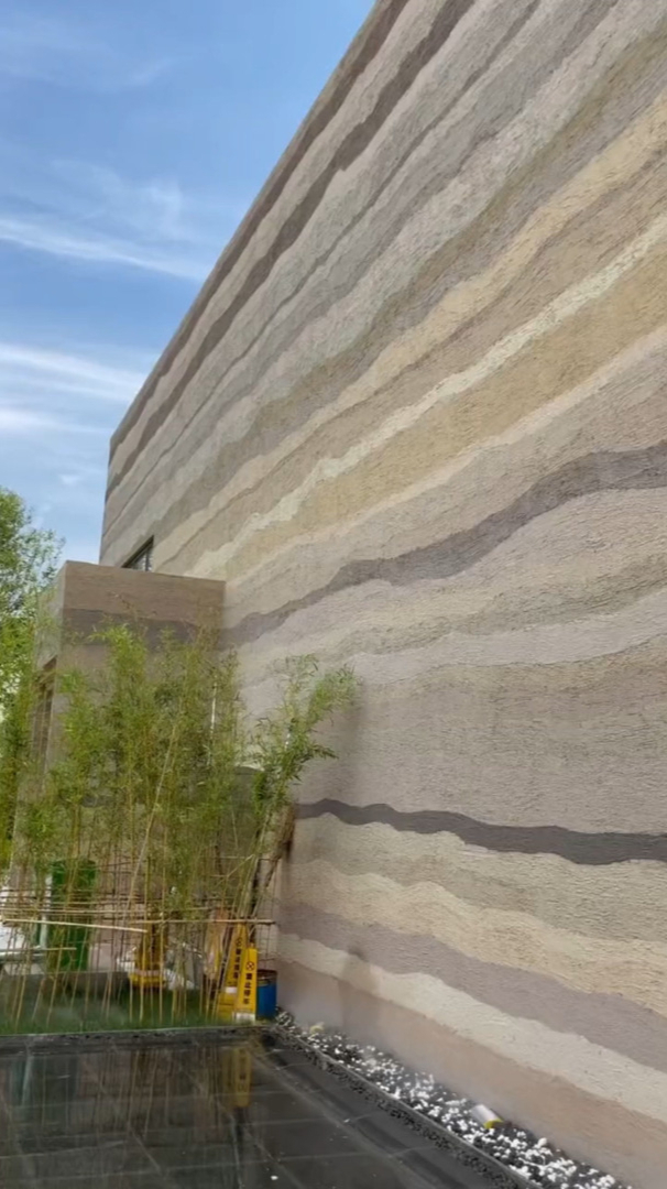 夯土之美,生于自然又升华于现代技术,复古艺术的彩色夯土墙-度小视