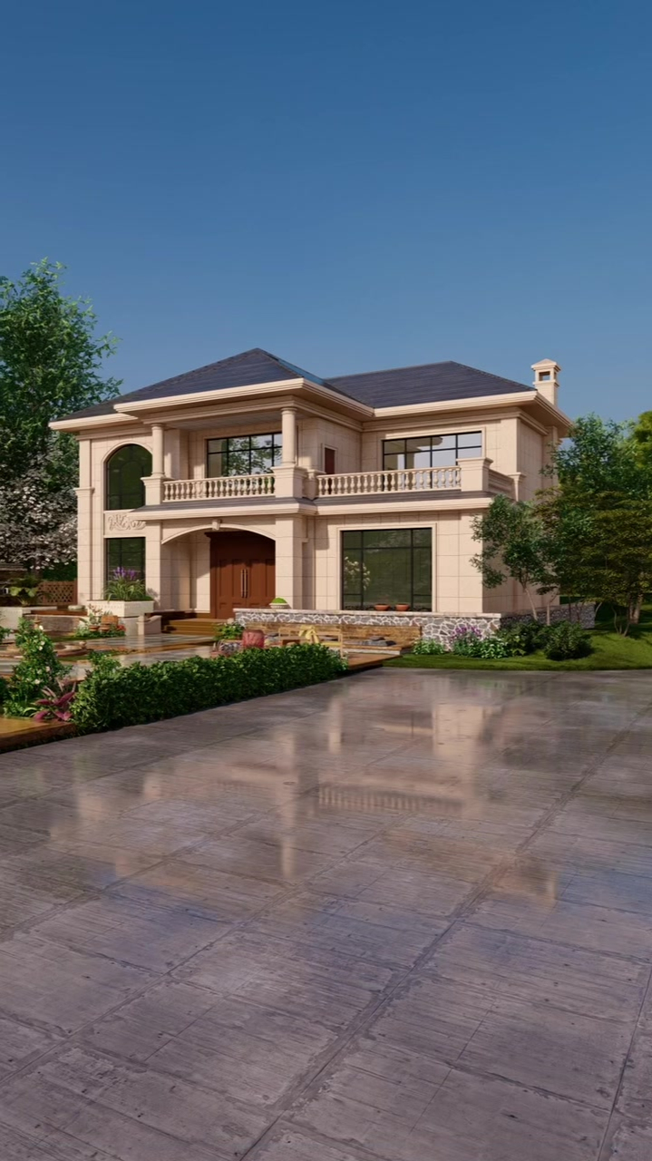 简约欧式二层别墅设计图纸带露台设计图