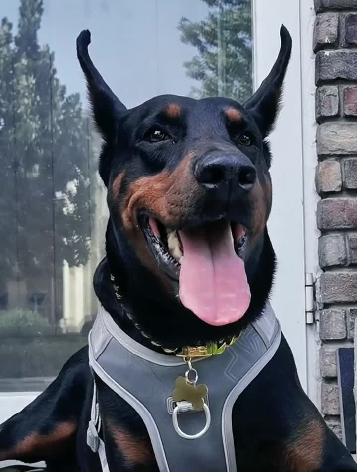 土豪大项链厉害了杜宾犬黑虎豪横的黑虎