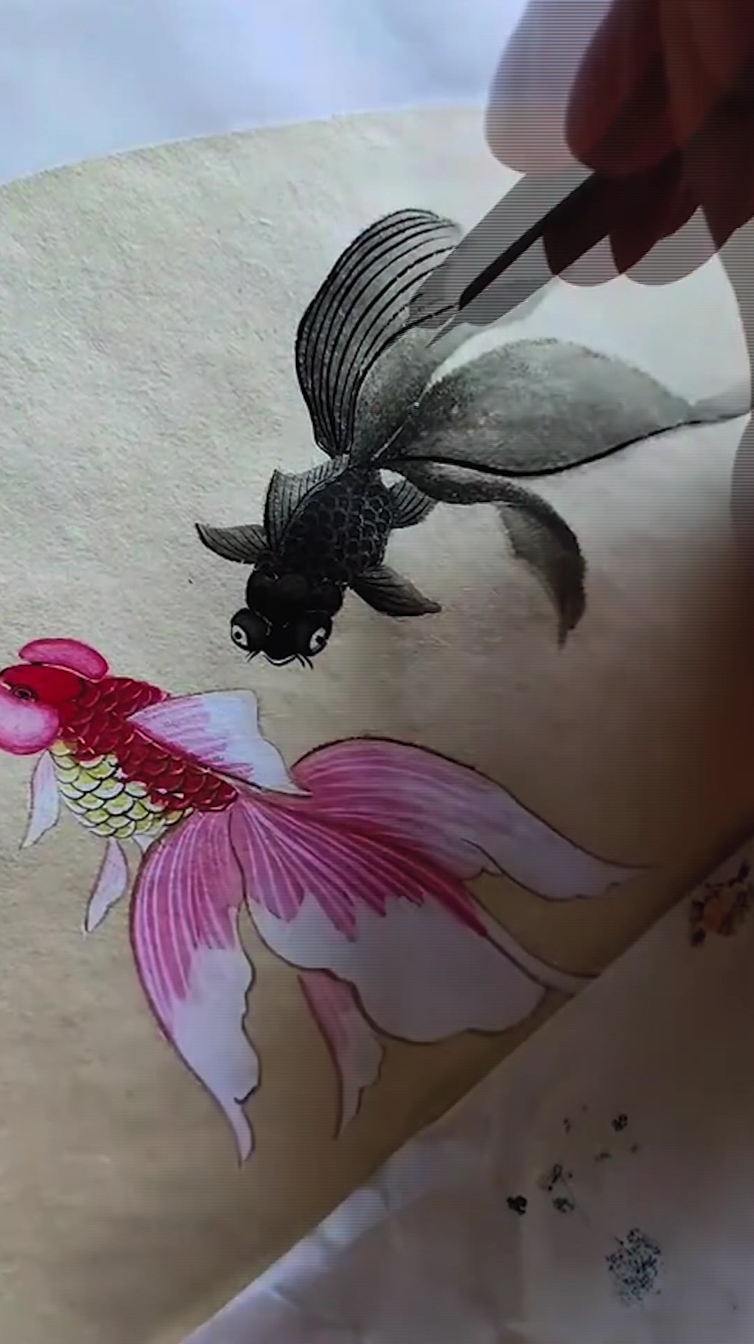 画一条黑色的金鱼