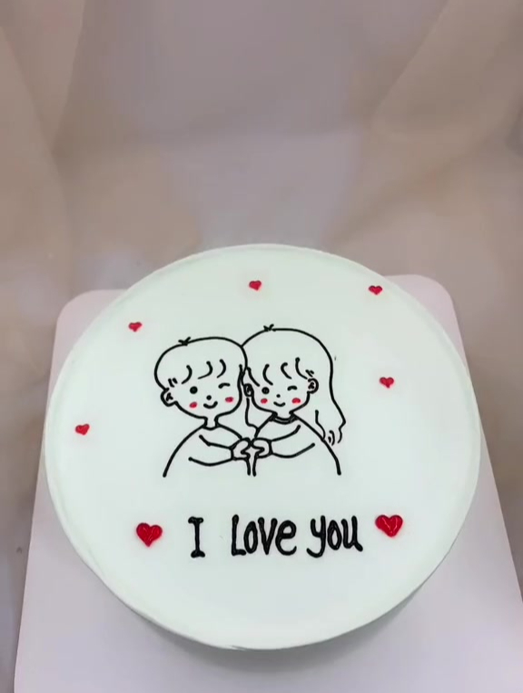 小情侣简笔画蛋糕,是不是听简单的-度小视