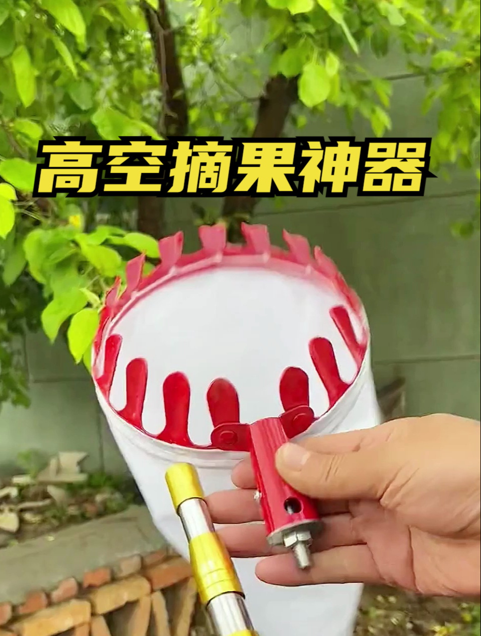 一款多功能高空摘果器,果子熟了摘不到,用不锈钢伸缩杆摘果神器