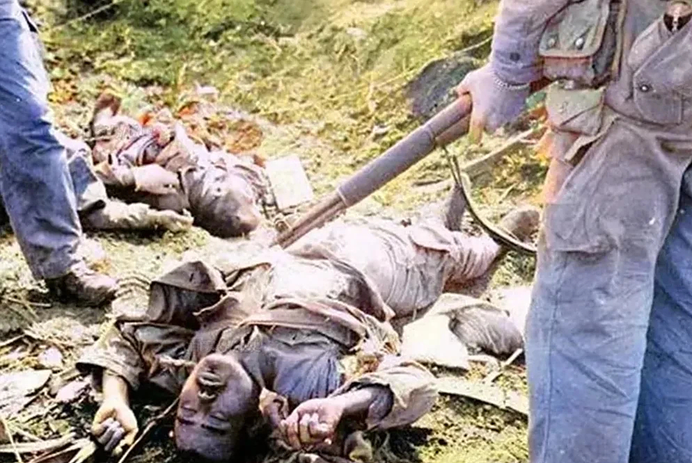 一张拍摄于1945年硫磺岛战役的老照片