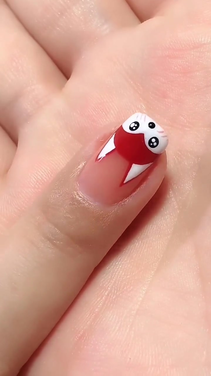 手绘小阿狸美甲教程