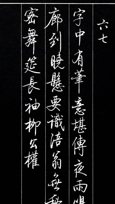 啟功體硬筆書法啟功論書詩字中有筆意堪傳夜雨鳴廊到曉懸