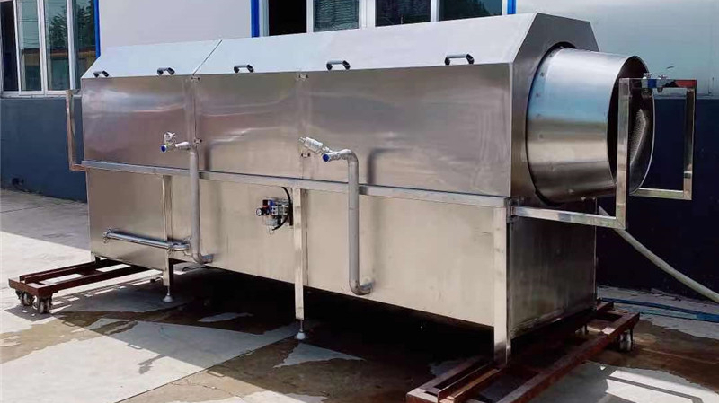 滚筒式高压喷淋清洗机-中药材马钱子何首乌滚筒去泥冲洗机