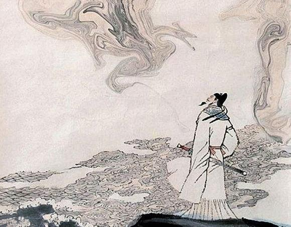 李白一身白衣,爱喝酒爱舞剑,喝到兴起便提剑刻一首诗在墙上