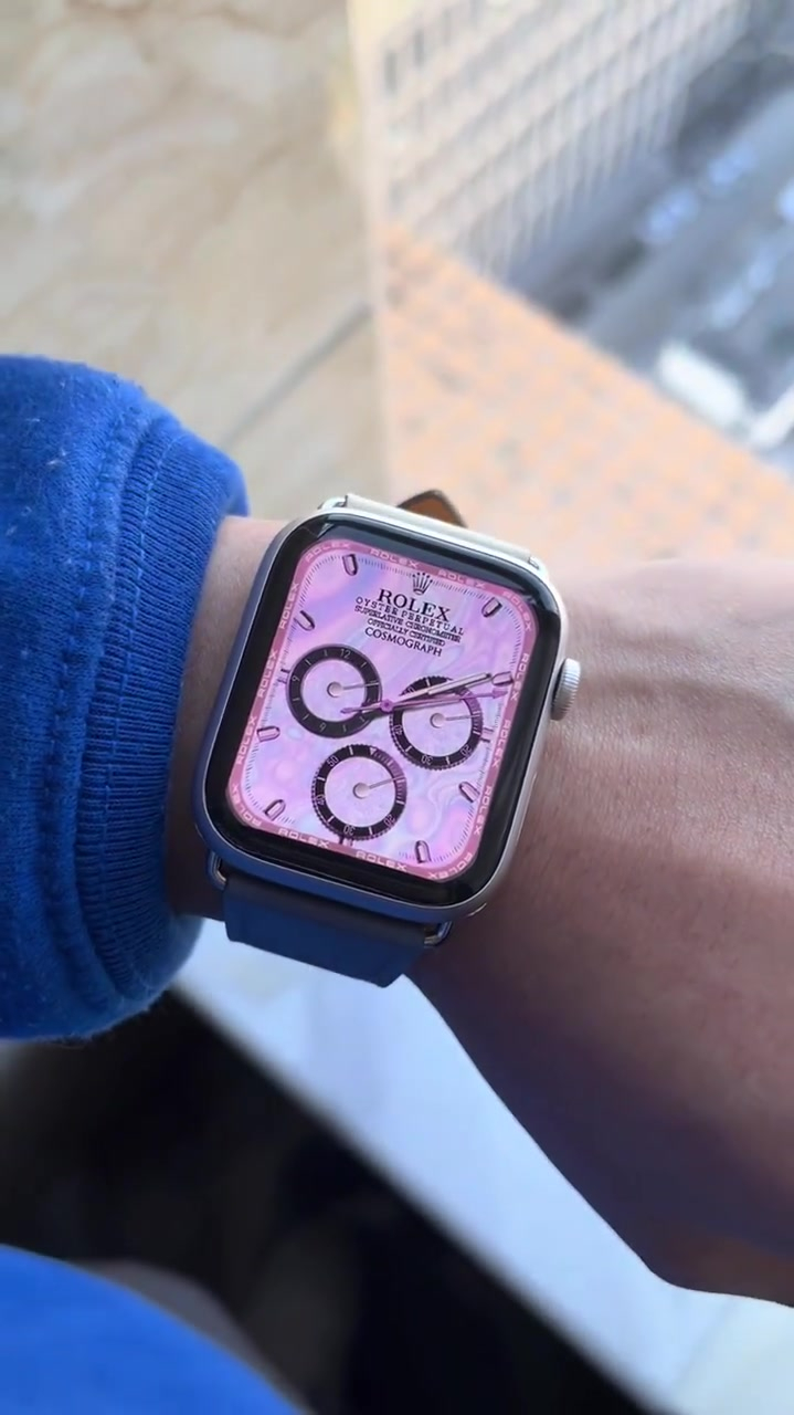 好看的劳力士镭射幻彩苹果iwatch表盘-度小视