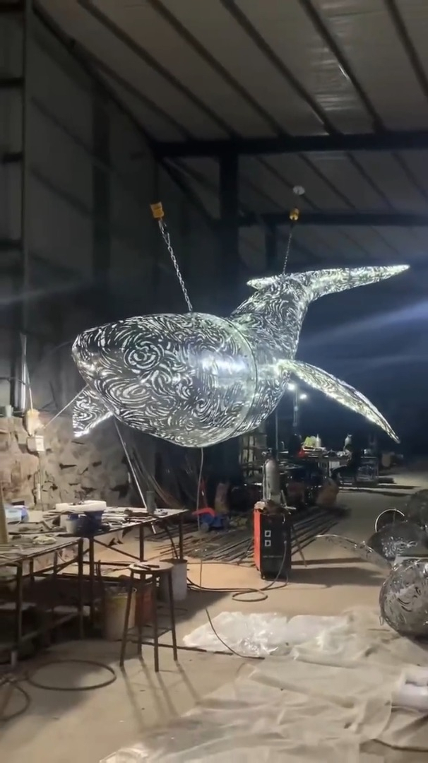 网红鲸鱼美陈造型,仿真定制