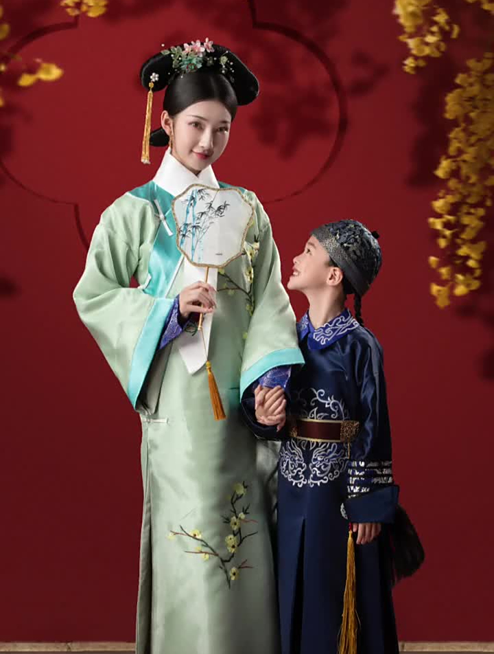 全网超火的亲子写真,心动了吗亲子照汉服古风