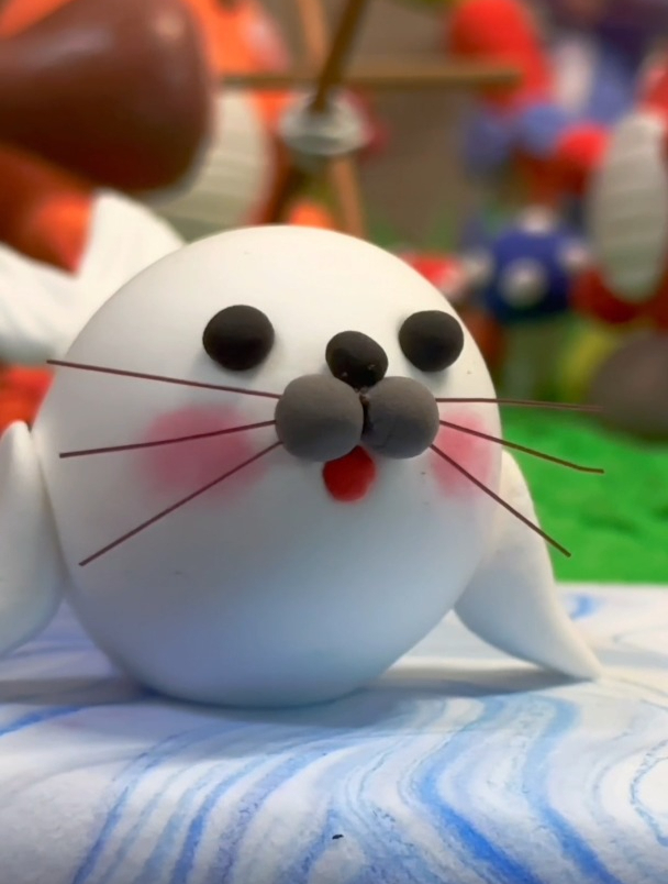 超轻黏土小海豹,真的萌化了,我也做个可爱的小海豹吧-度小视