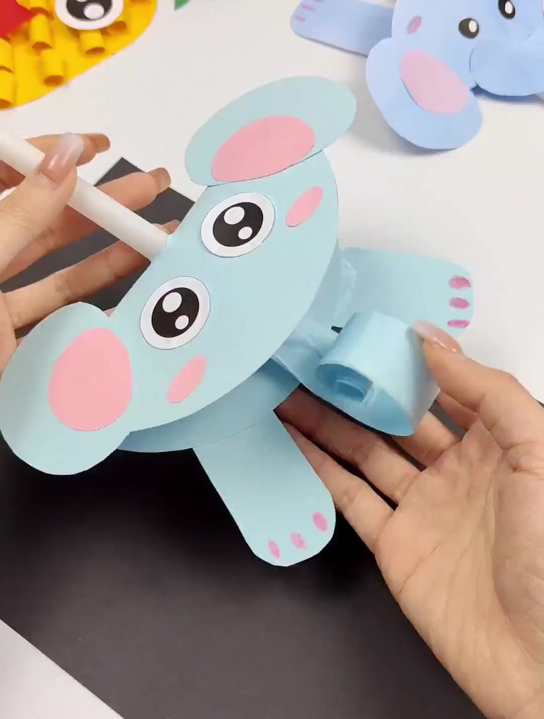 亲子手工小象吹鼻子,简单好玩!