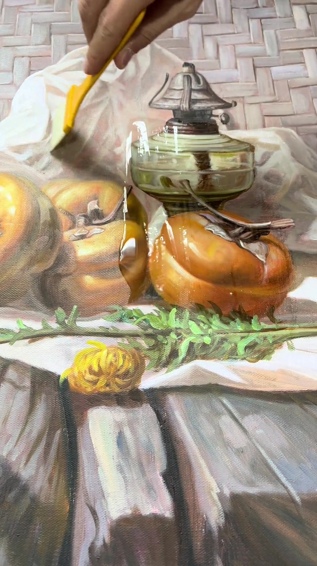 超写实油画,油画给油画保养上个光油