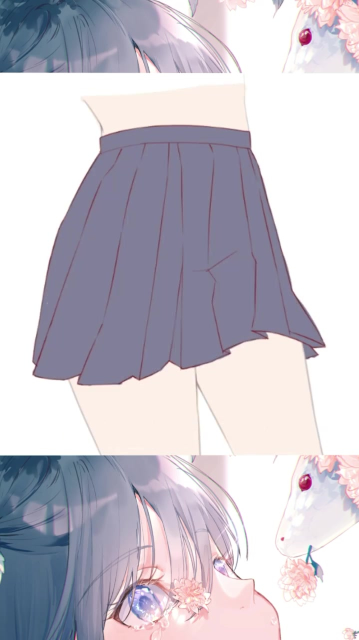 jk百褶裙怎么画日漫女高中生都爱穿