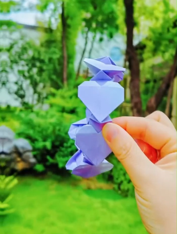 手工折纸爱心手环