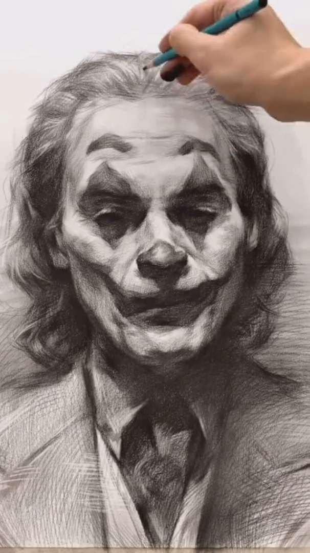 素描画《joker》经典小丑