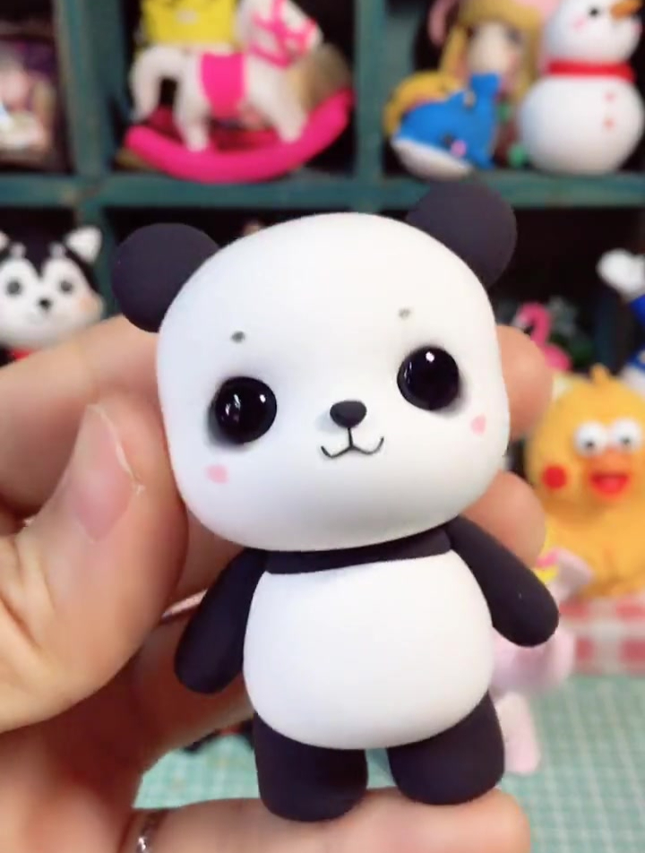 超级简单的黏土小熊猫教程,胖嘟嘟的熊先森好可爱