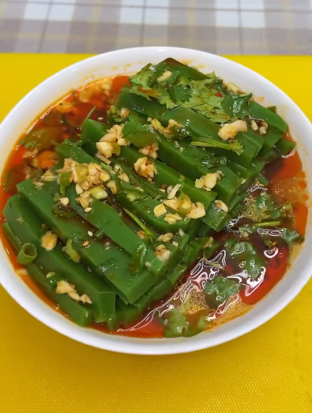 菠菜凉粉,美食教程