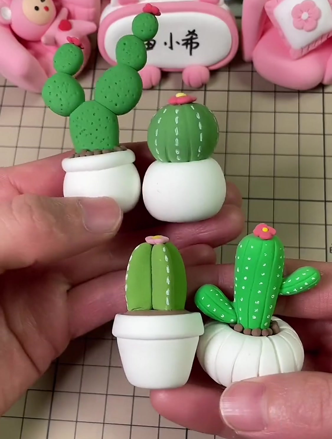 超简单黏土仙人掌,超轻黏土仙人球手工教程,来动手一起做吧-度小视