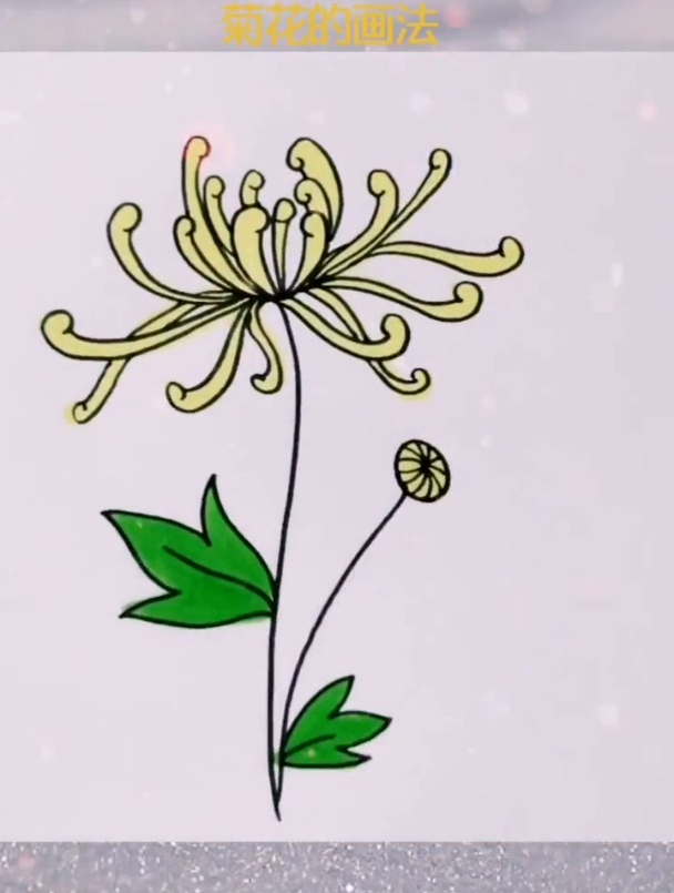 简单几笔就可以画菊花是你也会的那种简笔画