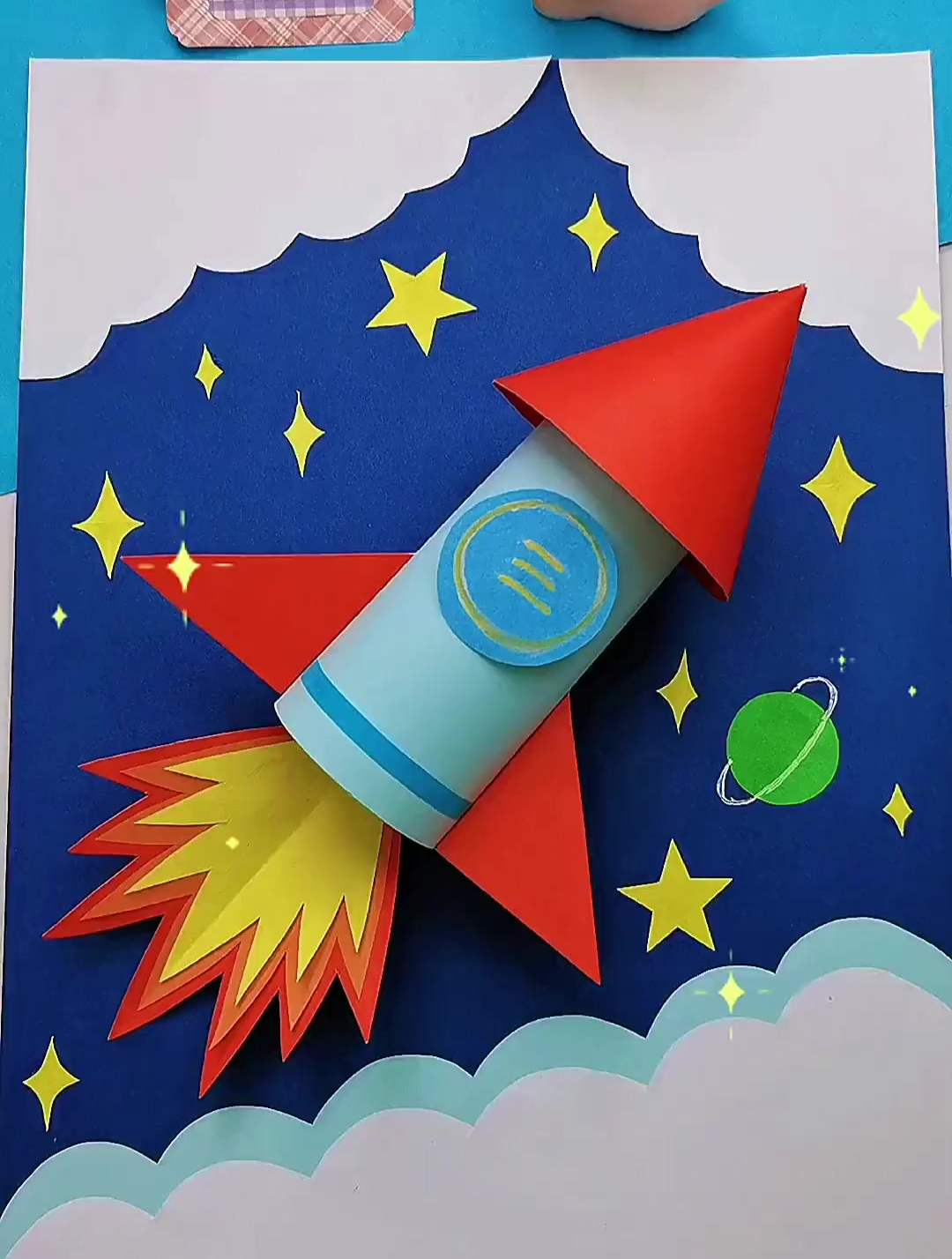 纸盒火箭手工制作过程图片