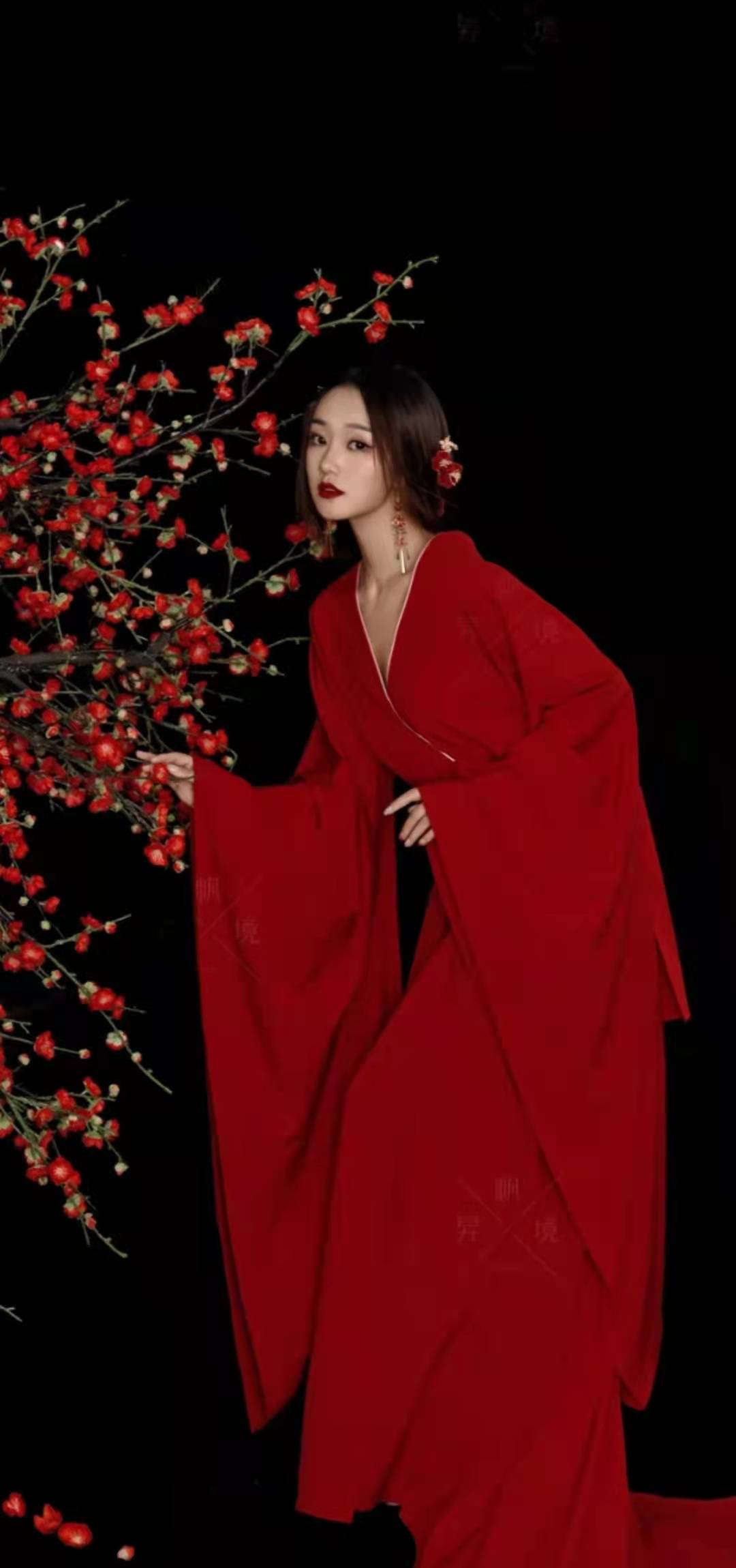 梅花 艳而不妖 梅香 清幽而雅 古风美女红裳梅花绝美9连