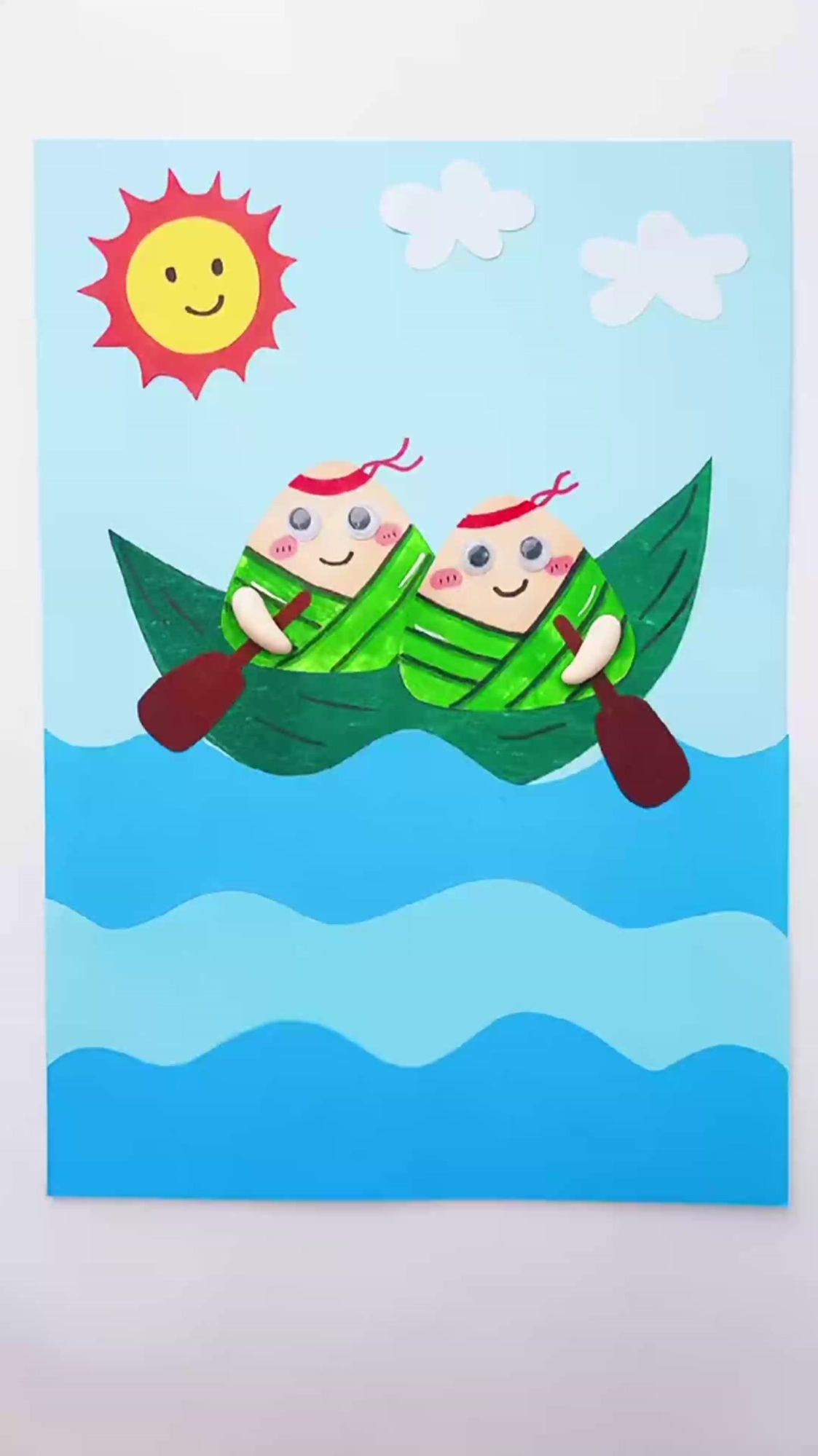 端午节手工粘贴画,你们家是吃甜粽子还是咸粽子呢?-度小视