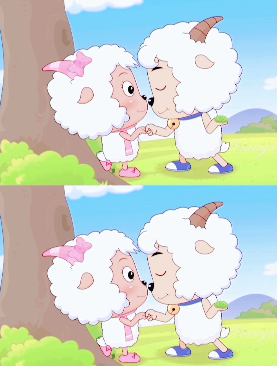 喜羊羊和美羊羊就一个字,甜!