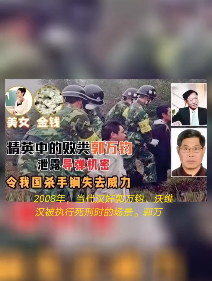 2008年,当代汉奸郭万钧,沃维汉被执行死刑时的场景