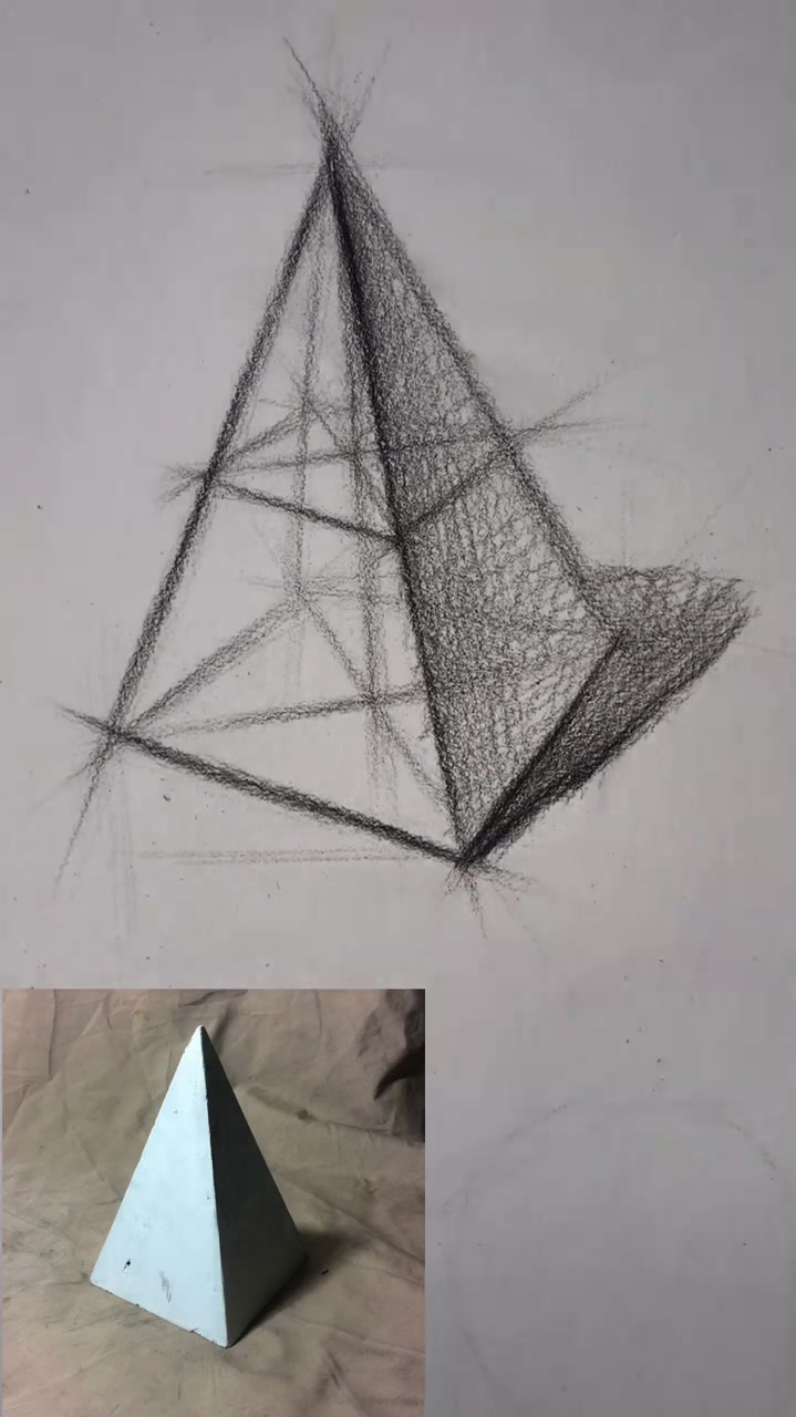 四棱锥结构素描图片