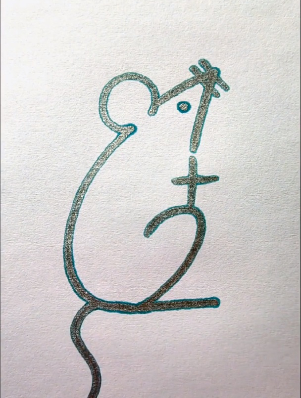 数字画老鼠,这方法简直太简单了,简笔画-度小视